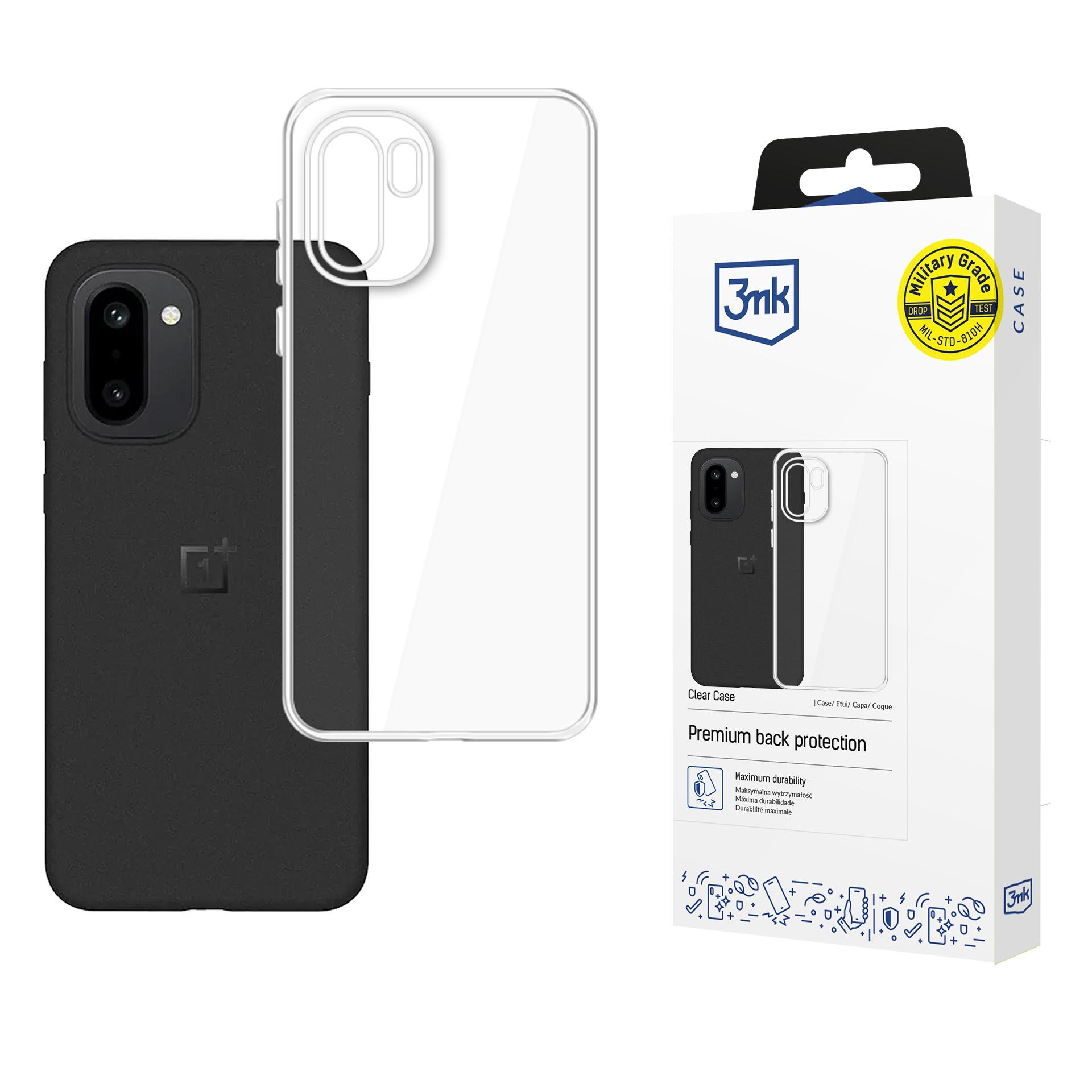 3mk Clear Case dėklas, skirtas OnePlus 15R – skaidrus