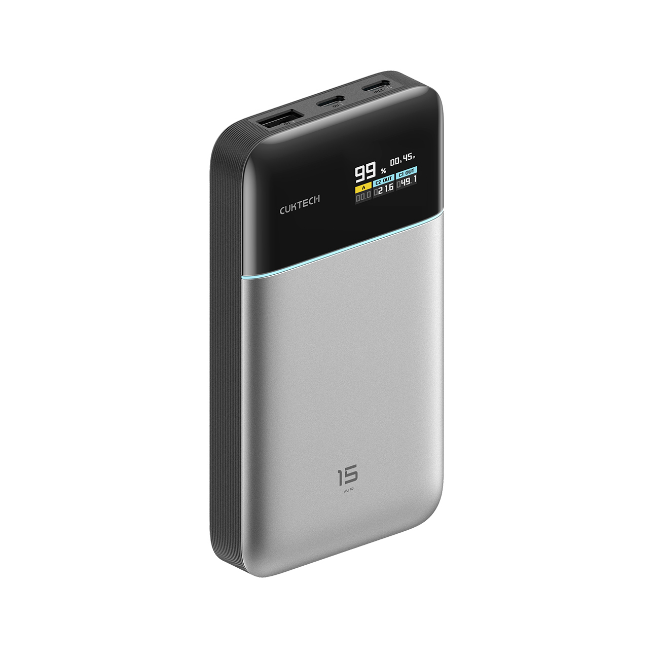 "Cuktech PB150S" 100W 15000mAh maitinimo bankas - pilkos spalvos
