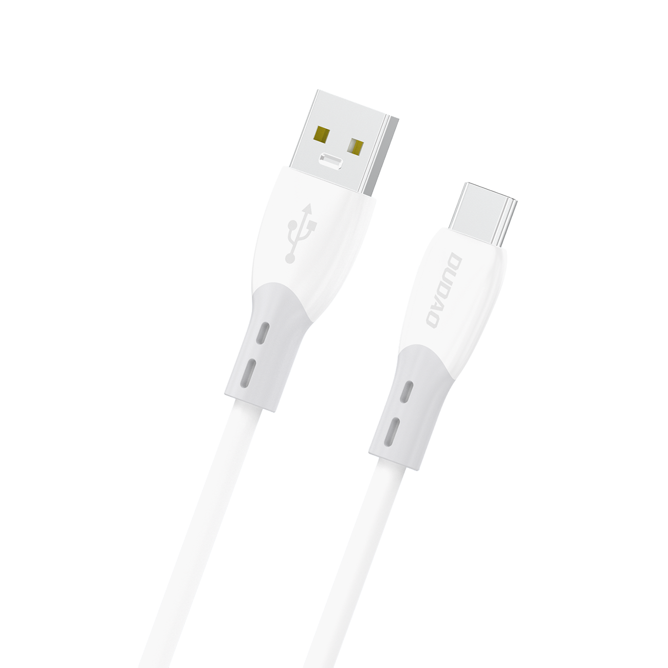 Кабель Dudao L25ST USB-A - USB-C, 5A, мягкое силиконовое плетение, 1м, белый