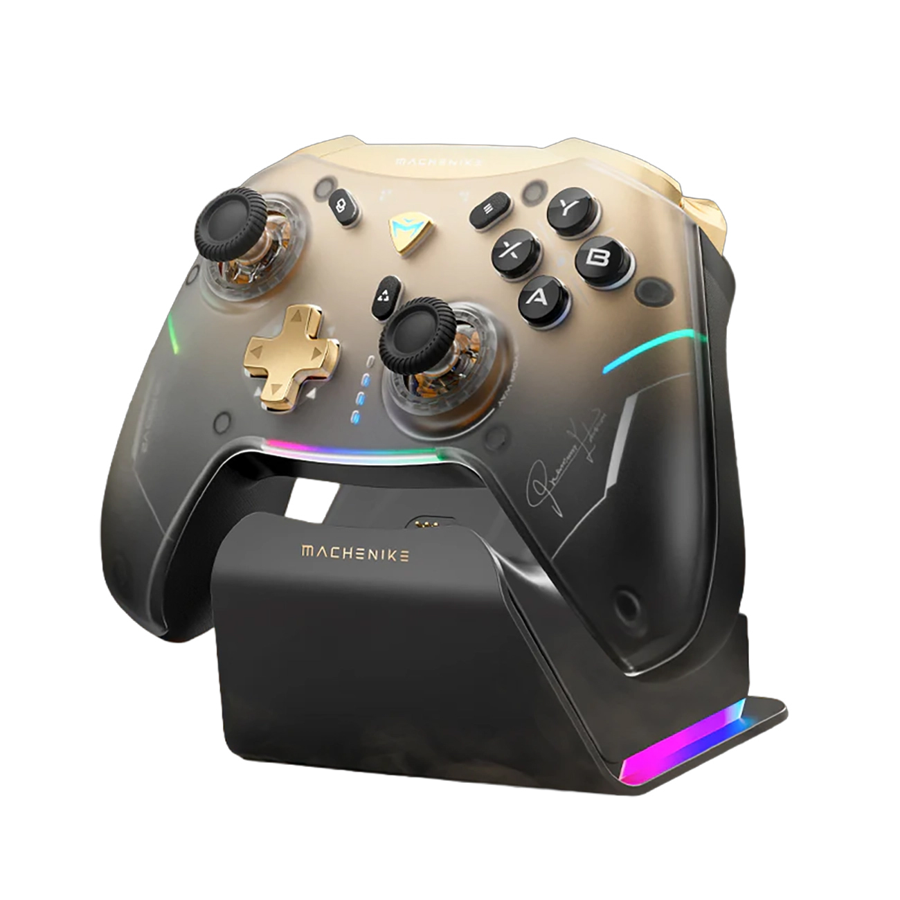 Machenike G5Pro Premium Edition Belaidis žaidimų valdiklis su Krovimo stotelė - juodas ir auksinis