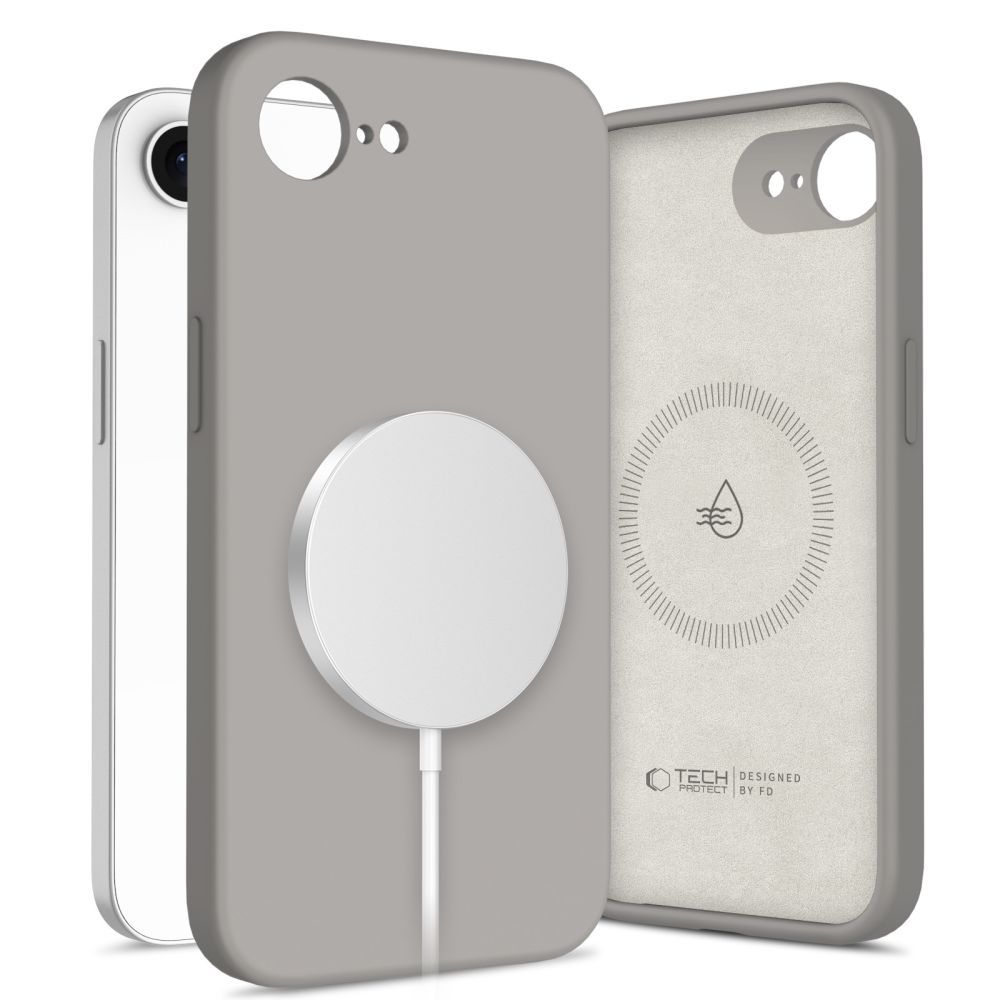 Tech-Protect Silicone MagSafe Case for iPhone 16e / 17e - Gray