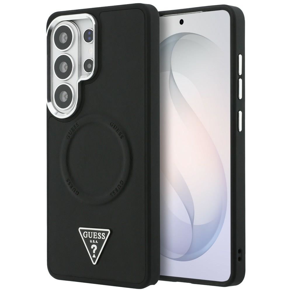 Guess Embossed Ring Triangle Logo MagSafe Чехол для Samsung Galaxy S26 Ultra - чёрный