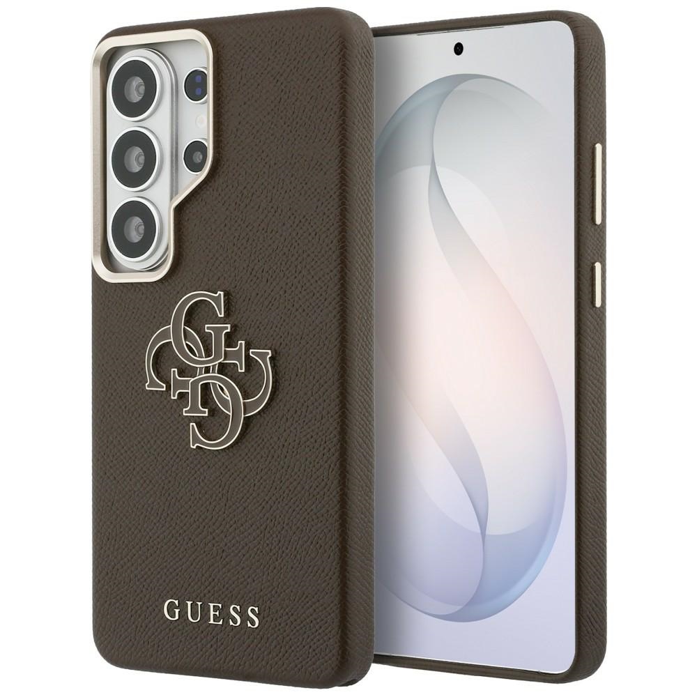 Guess Grained Big 4G Metal Logo Чехол для Samsung Galaxy S26 Ultra - коричневый