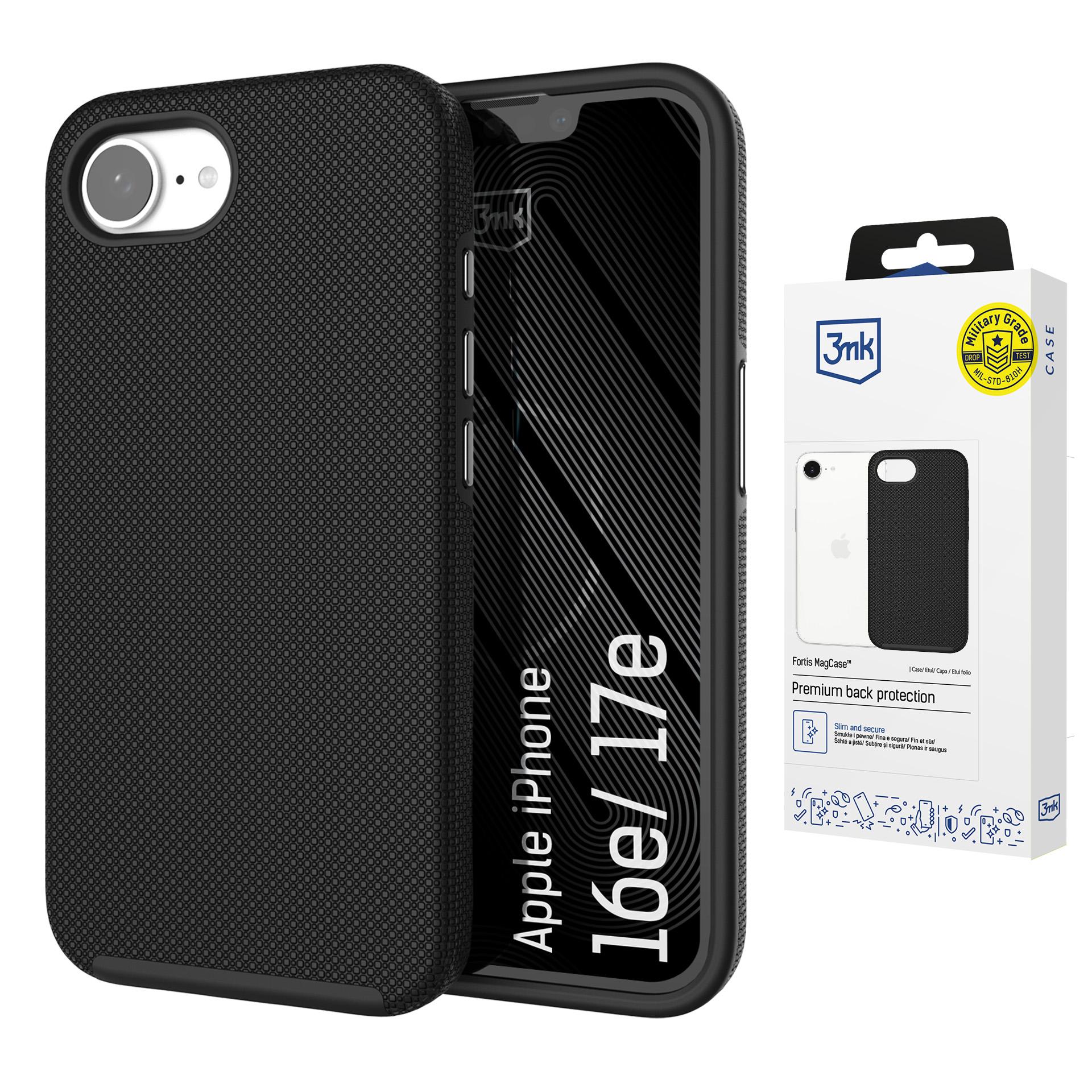 3mk Fortis MagCase для iPhone 16e / 17e — чёрный