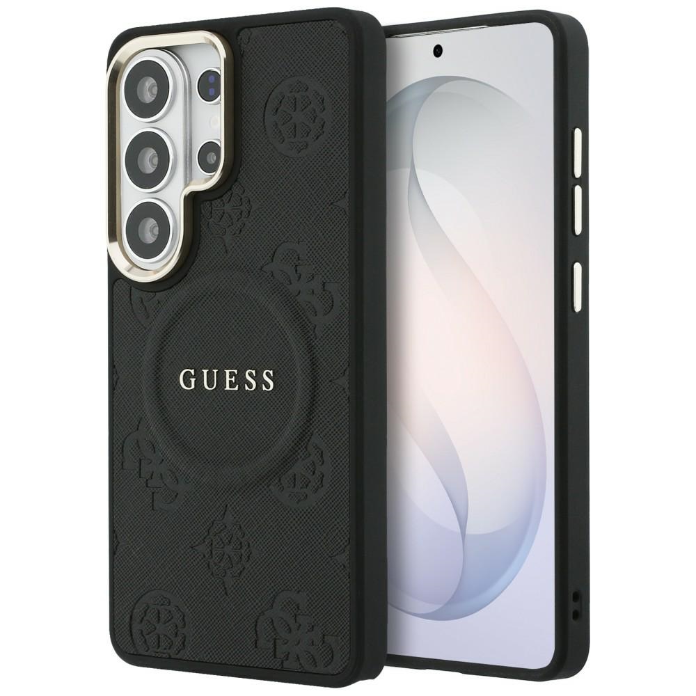 Guess чехол Saffiano Peony Embossed Ring MagSafe Samsung Galaxy S26 Ultra черный