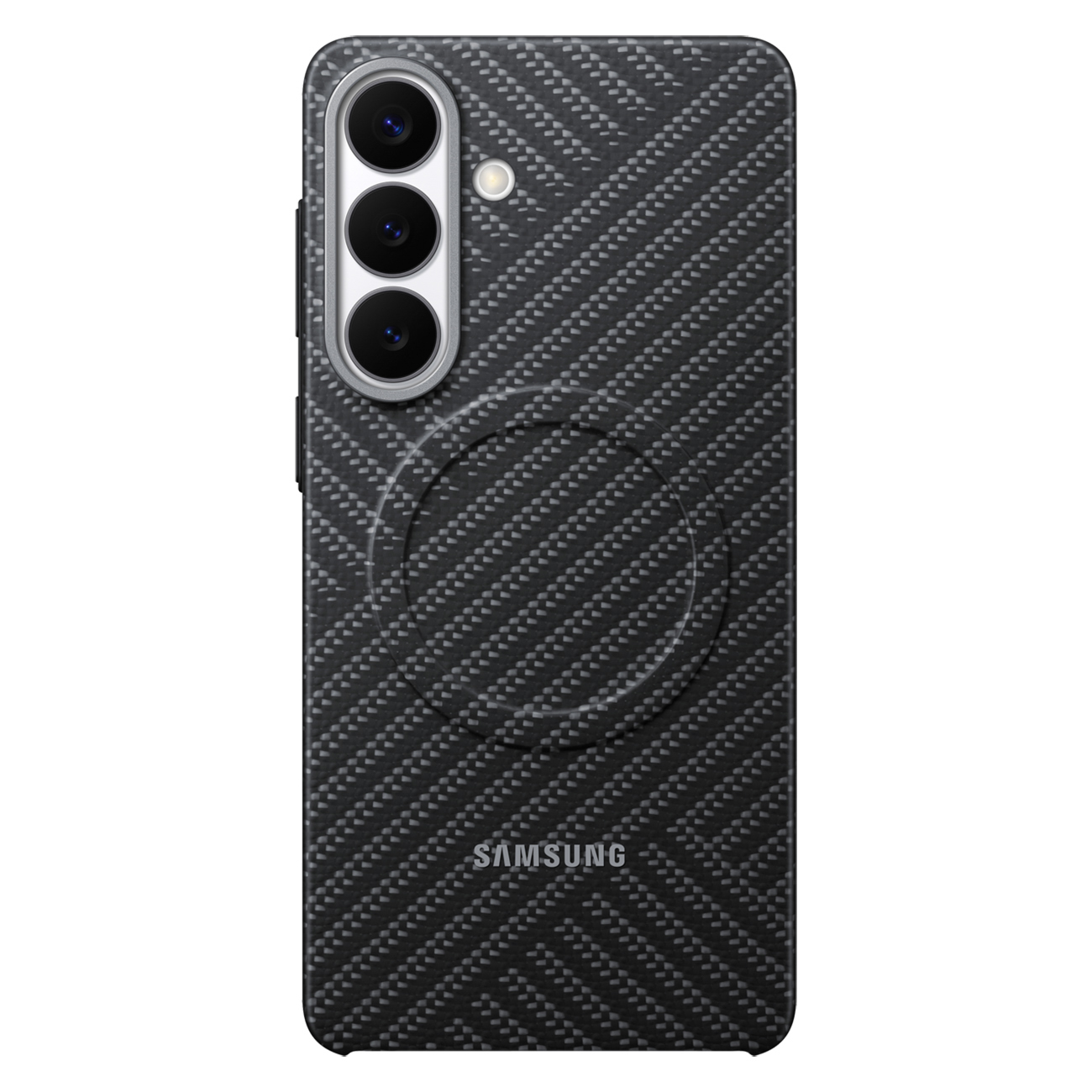 Samsung Carbon Magnet dėklas Samsung Galaxy S26+, suderinamas su MagSafe – pilkas