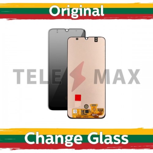 LCD ekranas Samsung A505 2019 A50 juodas originalus (atnaujintas: Telemax) (be rėmelio)