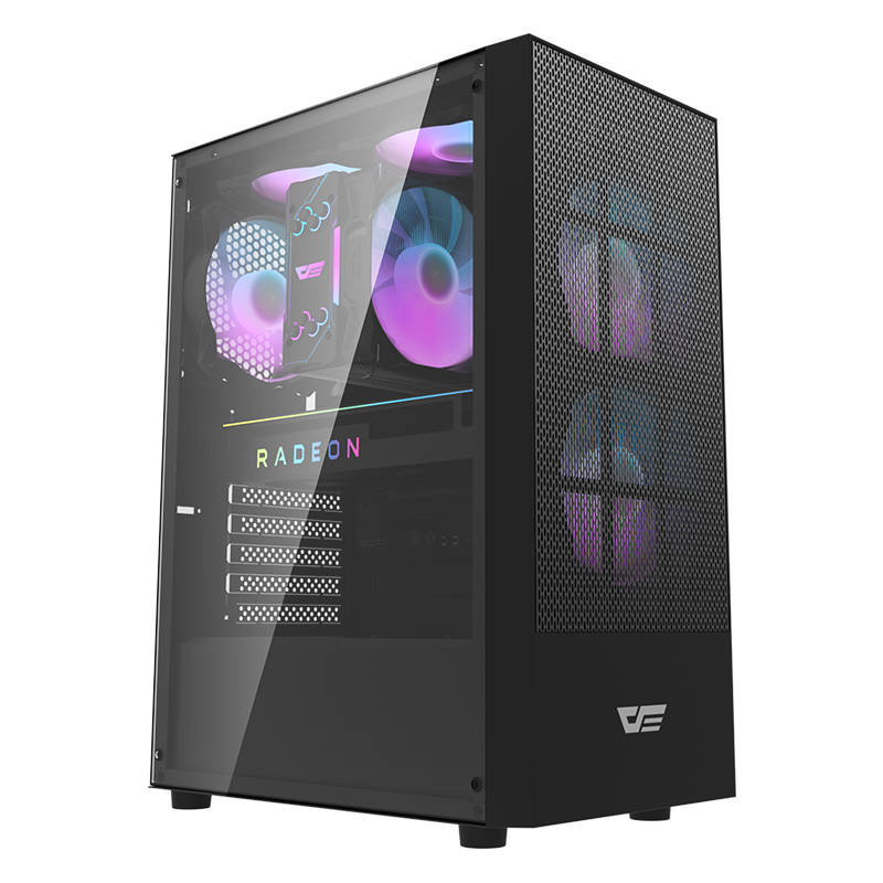 Darkflash A290 kompiuterio korpusas (juodas) + 3 ventiliatoriai