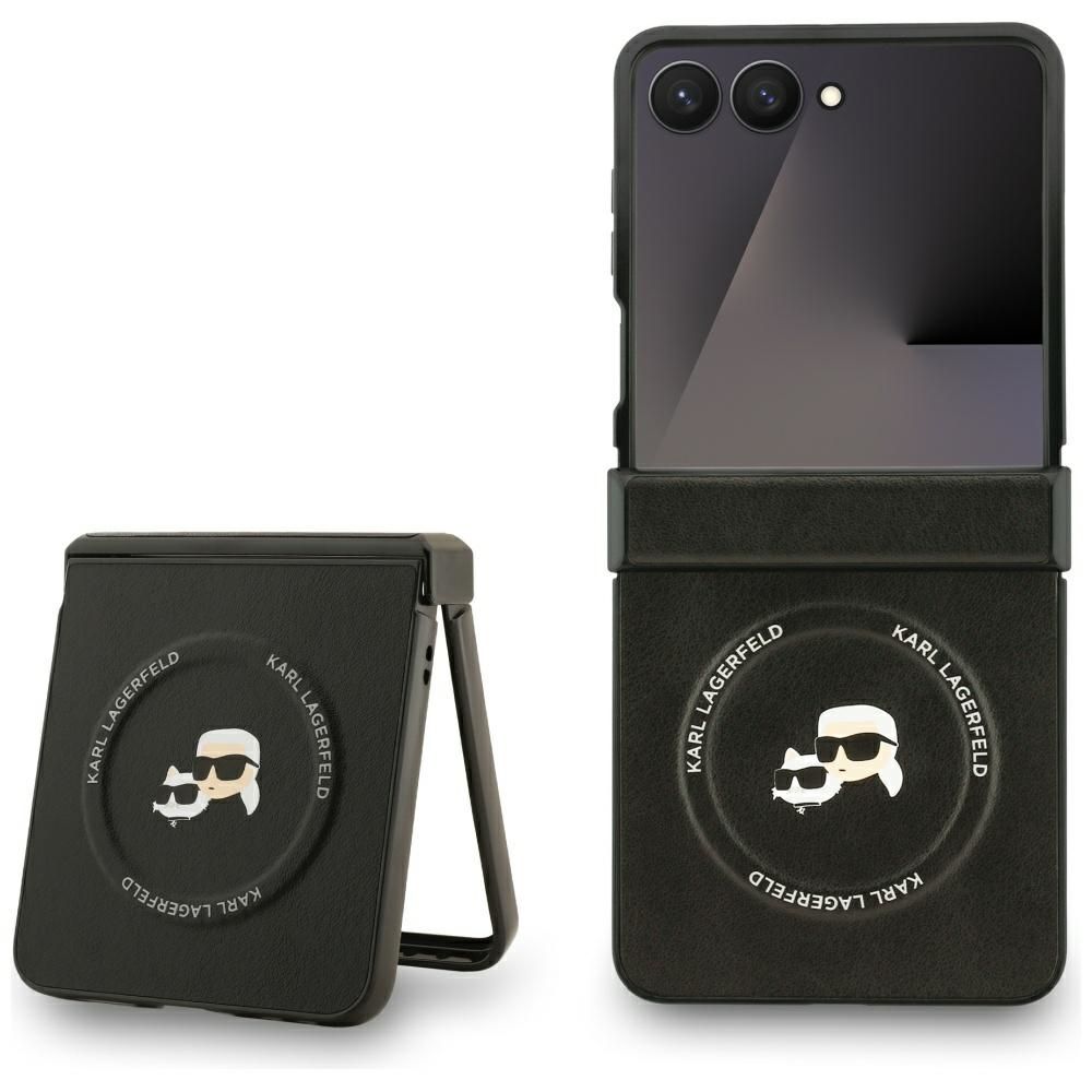 KARL LAGERFELD чехол для SAMSUNG Z Flip7 совместимый с MagSafe KLHMZF7PSMLRKCK (PU K&C PINS) чёрный