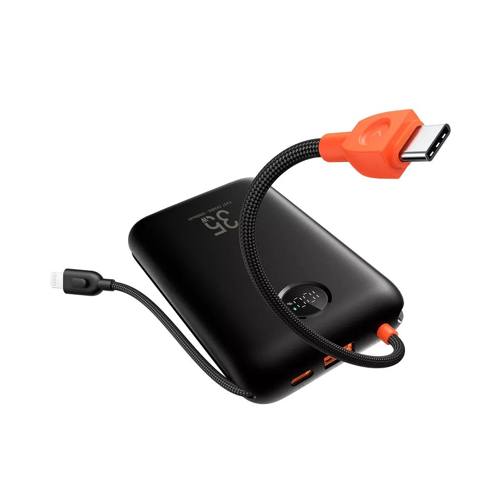 Powerbank Veger K2 (W2068) PD QC3.0 35W 20000 mAh with built-in Type C cables / Lightning black