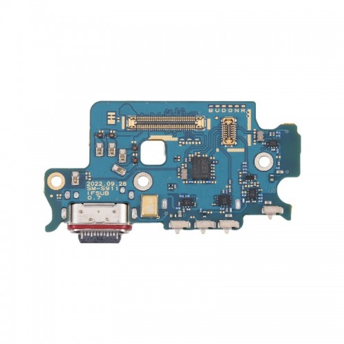 Разъём зарядки для Samsung S911 S23 с шлейфом / серебристый OEM