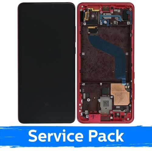 LCD дисплей совместимый с Xiaomi Mi 9T (Mi 9T Pro) с рамкой — Flame Red (Service Pack)