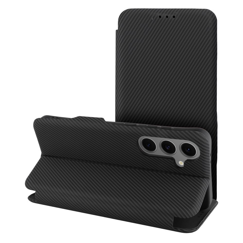 FOLIO šoninis magnetinis knygos tipo dėklas, suderinamas su S-PEN, skirtas SAMSUNG S25 ULTRA, juodas