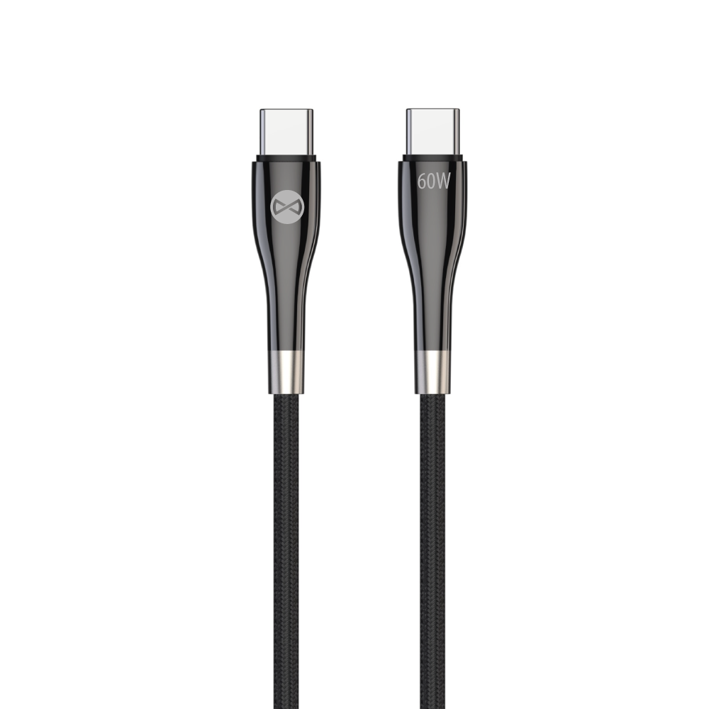 Forever Sleek кабель USB-C - USB-C 1,0 m 60W чёрный