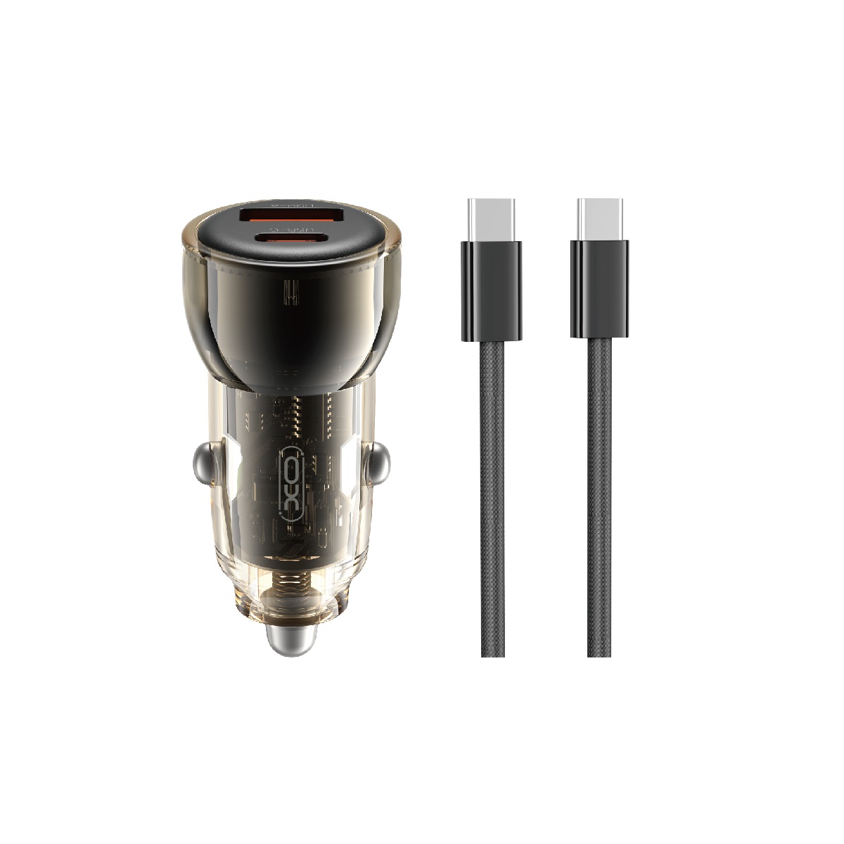 Automobilinis įkroviklis XO CC60 USB-A/USB-C 60W mėlynas