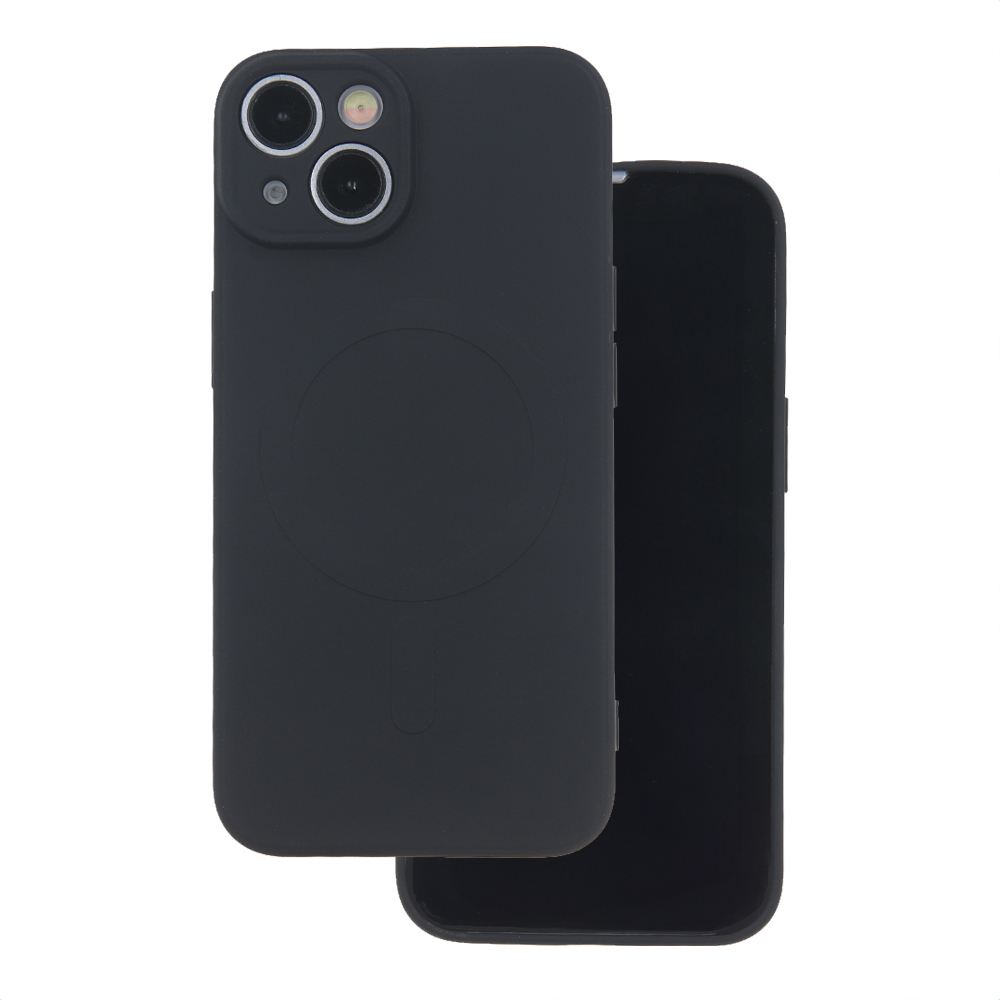 Paprastas spalvotas magnetinis dėklas telefonui Samsung Galaxy A15 4G / A15 5G juodas