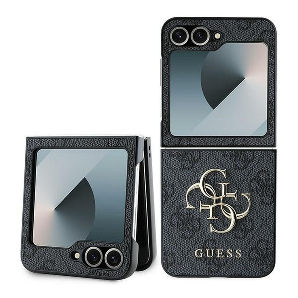 Чехол GUESS для Samsung Z Flip 6 GUHCZF64GMGGR (PU 4G Leather Metal Logo) чёрный