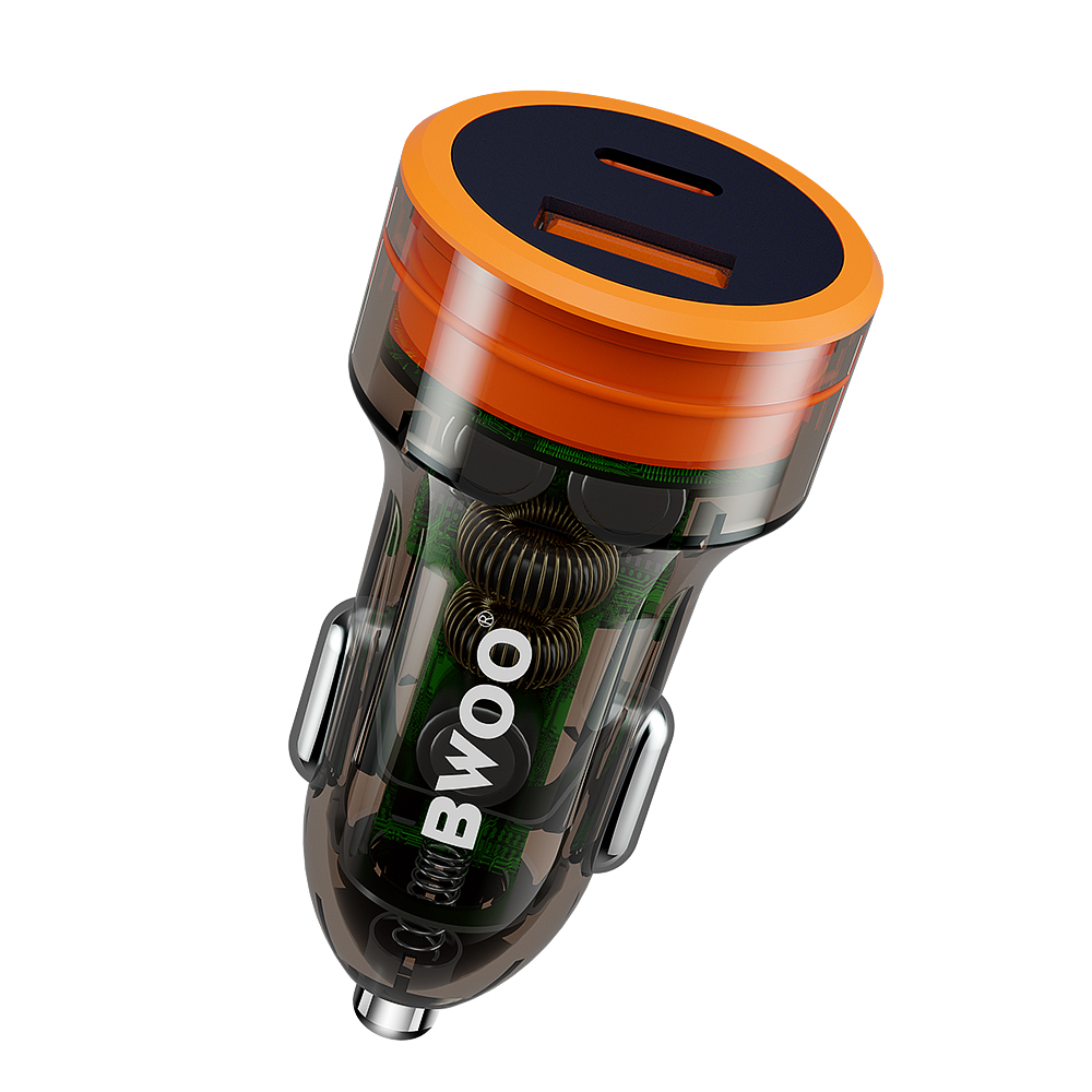 Įkroviklis automobilinis Bwoo (CC85) (1xUSB; 1xUSB-C; 38W)