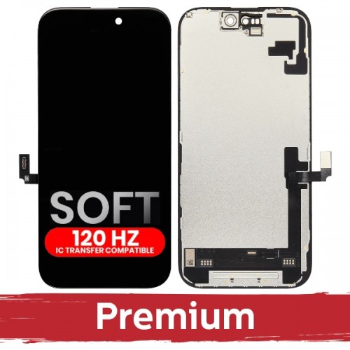 LCD дисплей совместимый iPhone 16 чёрный (SOFT OLED / Stable 120Hz / Premium) *Self-Diagnosable*