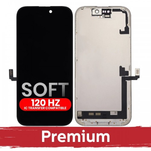 LCD дисплей совместимый iPhone 17 чёрный (SOFT OLED / Stable 120Hz / Premium) *Removable IC*