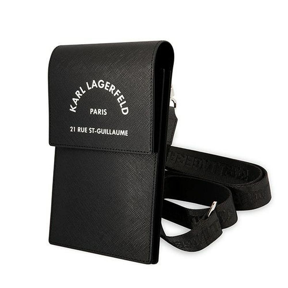 KARL LAGERFELD universali mobiliojo telefono krepšys (Embossed RSG) juodas