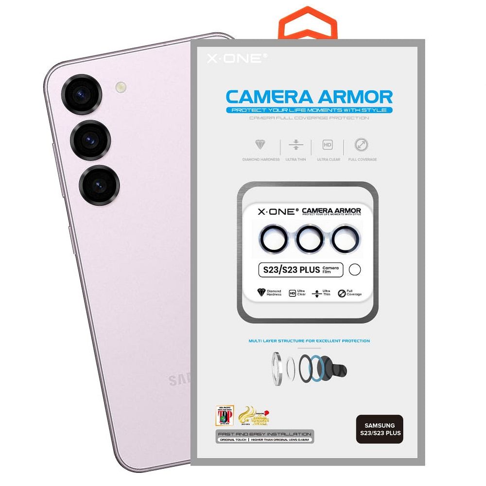 X-ONE Sapphire Camera Armor - for Samsung Galaxy S23/S23 Plus - silver