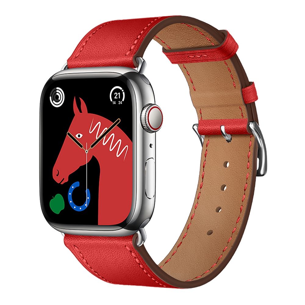 FORCELL F-DESIGN FA20 ekologiškos odos dirželis APPLE Watch 38 / 40 / 41 mm raudonas