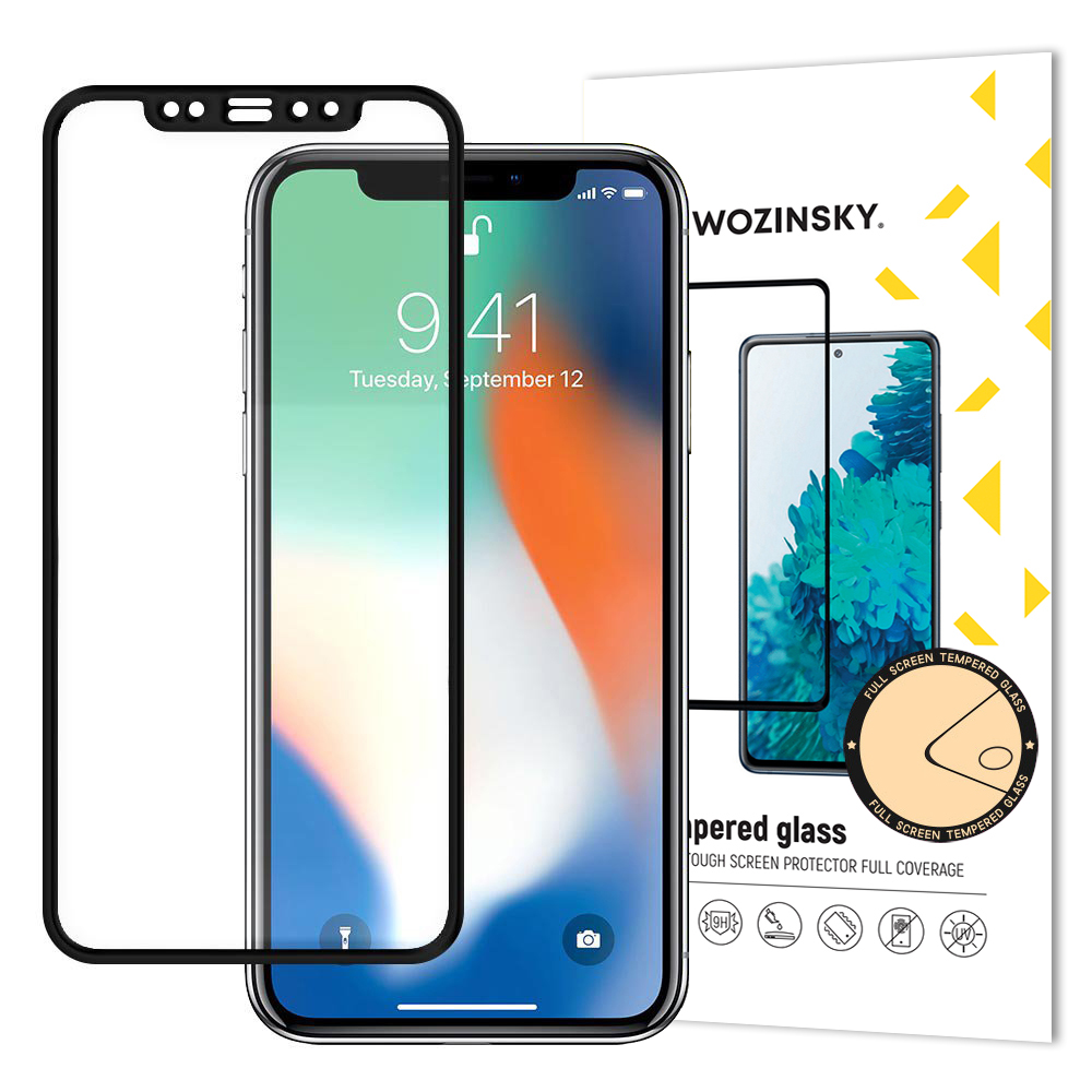 LCD apsauginis stikliukas "Wozinsky 5D Full Glue" Apple iPhone XS Max/11 Pro Max pritaikytas dėklui juodas