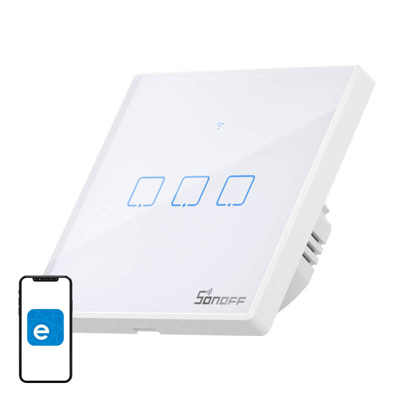 SONOFF TX išmanusis sieninis jungiklis T2EU3C, Wi-Fi, RF