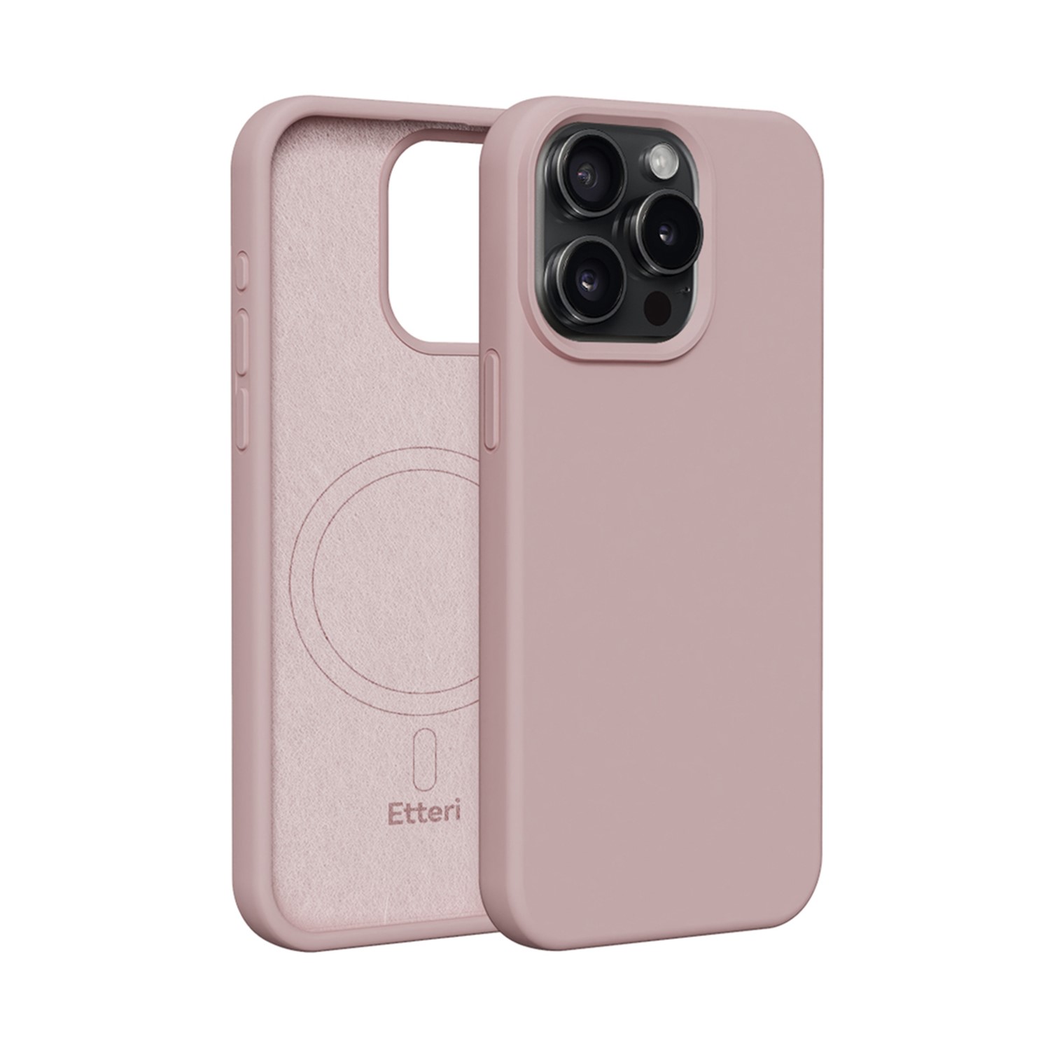 "Etteri" silikoninis dėklas "iPhone 15 Pro Max" 6,7" šviesiai rožinės spalvos