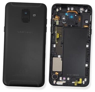 Задняя крышка для Samsung A600 A6 2018, чёрный, оригинал (б/у Grade C)