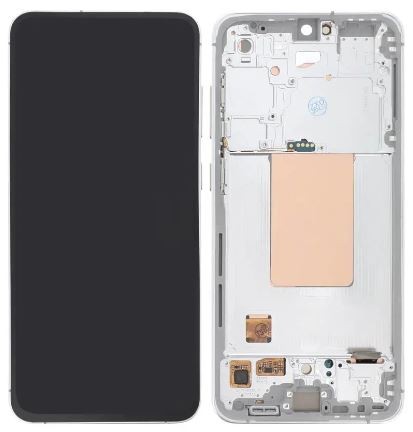 LCD ekranas Samsung S721 S24 FE 5G su lietimo ekranu ir rėmeliu White Blue/Gray/Mint/Yellow originalus (surinktas paslaugų paketas)