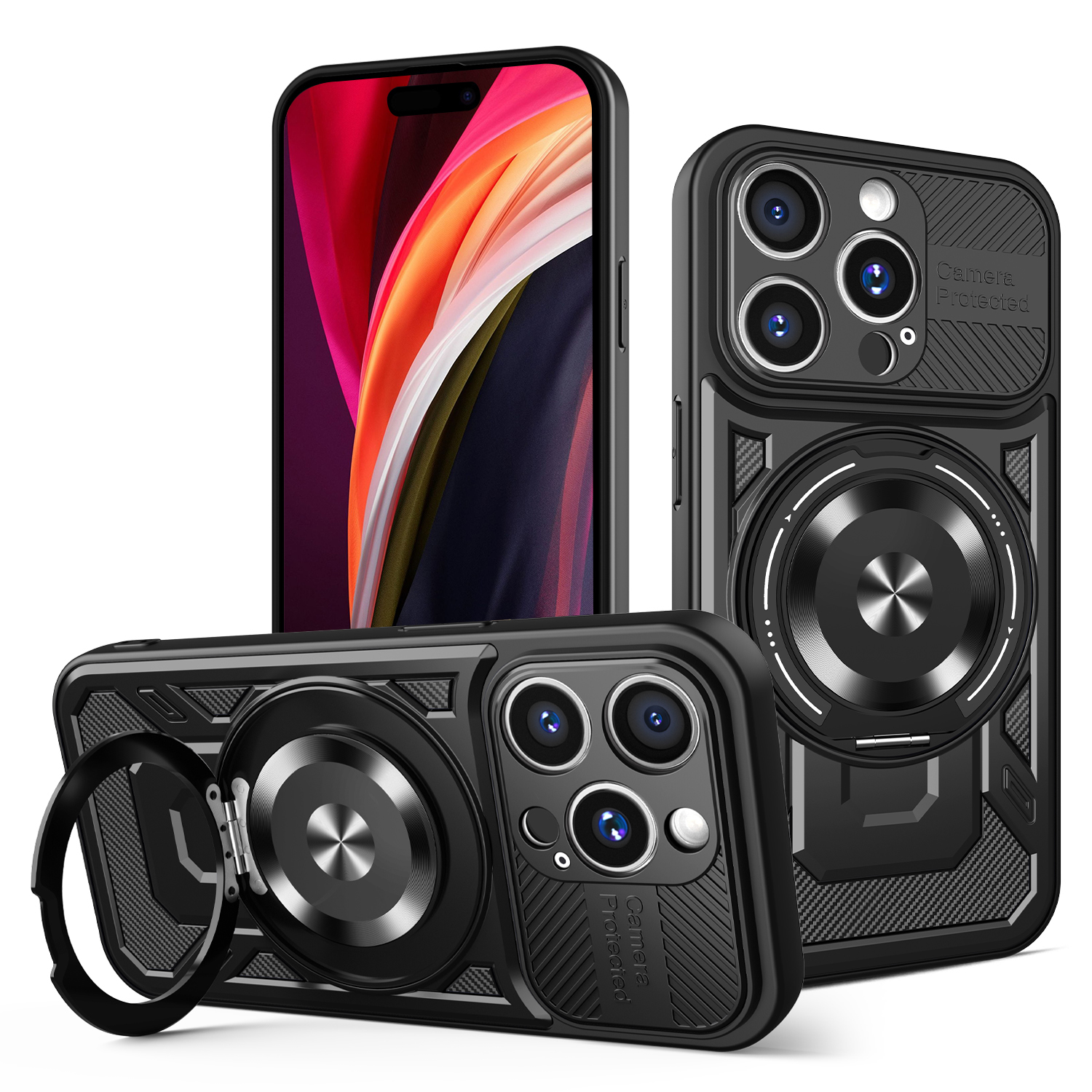Defender Armor Mag dėklas telefonui iPhone 15 Pro Max 6,7" juodas