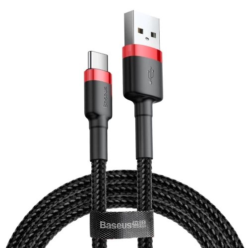 Кабель USB Baseus "Cafule" красный чёрный Type-C 200 см