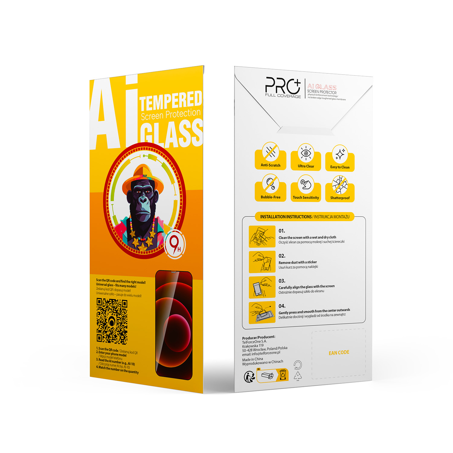 9D OneFit universalus grūdinto stiklo rinkinys (10 vnt.) Universal tempered glass 9D OneFit AI-11 6,7"