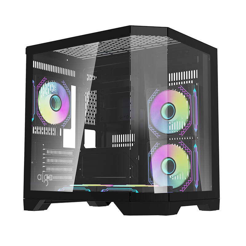 Darflash FT350 computer dėklas + 5 aRGB fans (juodas)
