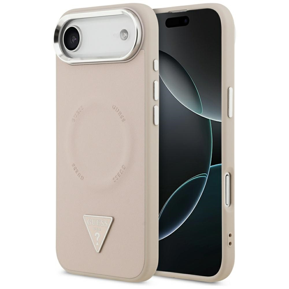 Guess Trikampio logotipo magnetinis dėklas iPhone Air - rožinis
