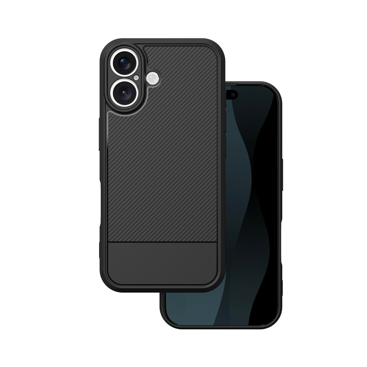 Paprastas "Carbon" dėklas "iPhone 17" 6,3", juodas
