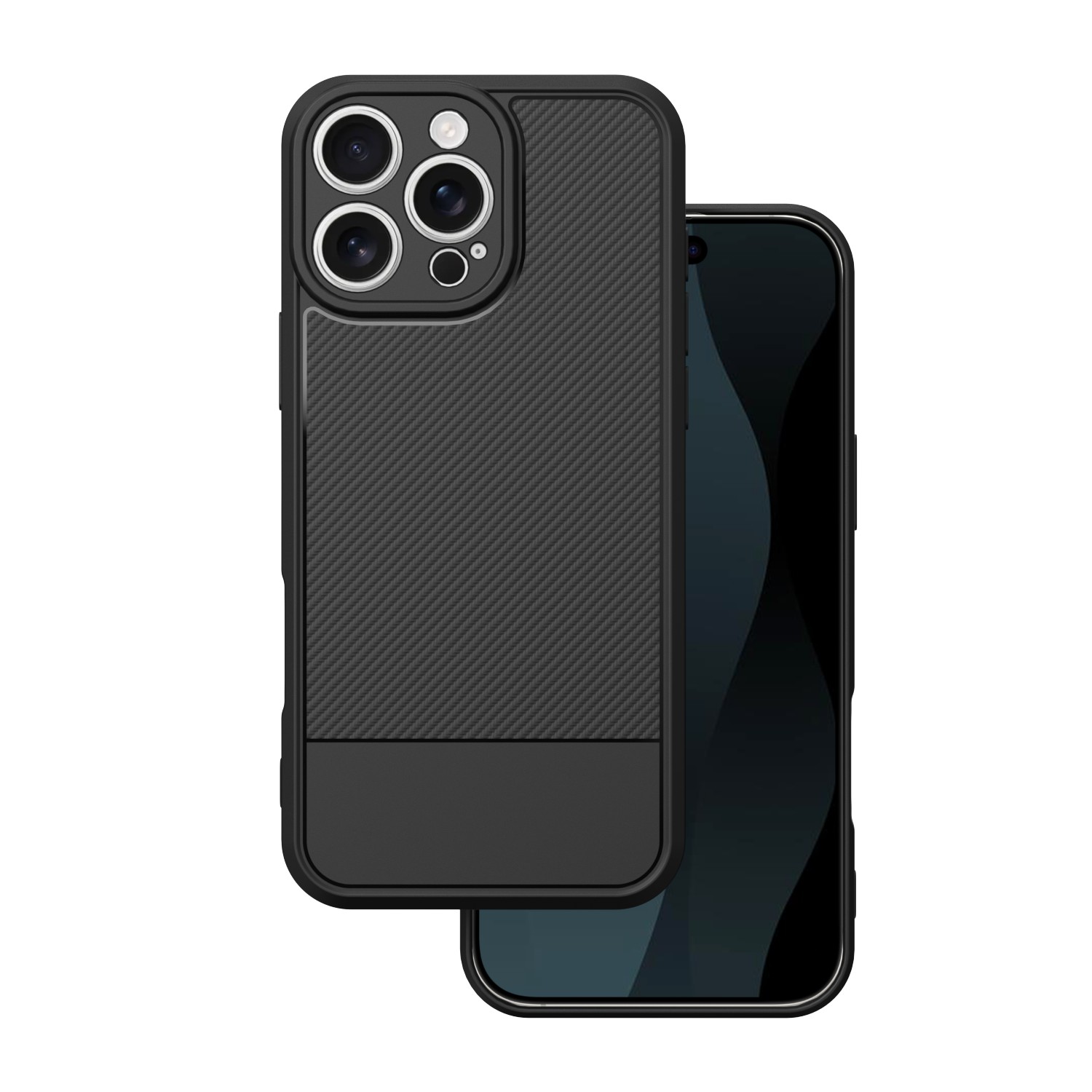 Paprastas anglies dėklas iPhone 16 Pro Max 6,9" juodas