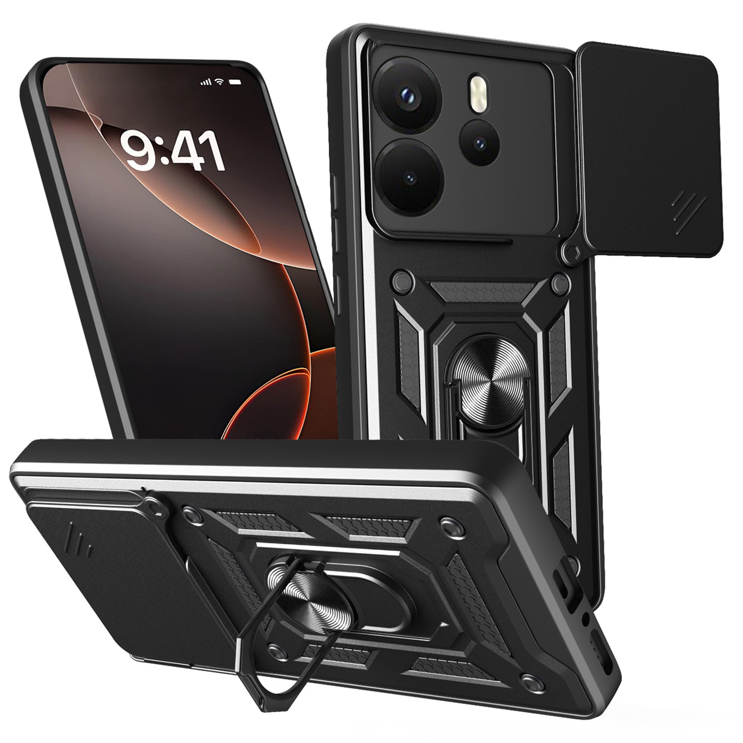 Defender Slide чехол Xiaomi Redmi Note 14 4G (Global) черный (164.84 x 78.15 x 8.16 mm)