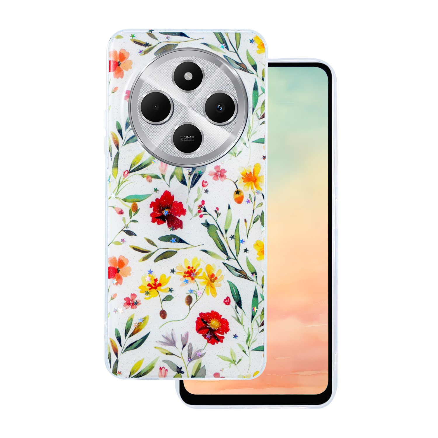 Glow Glam чехол Xiaomi Redmi 14C 4G/ 14C 5G / Redmi A4 / POCO C75 белый