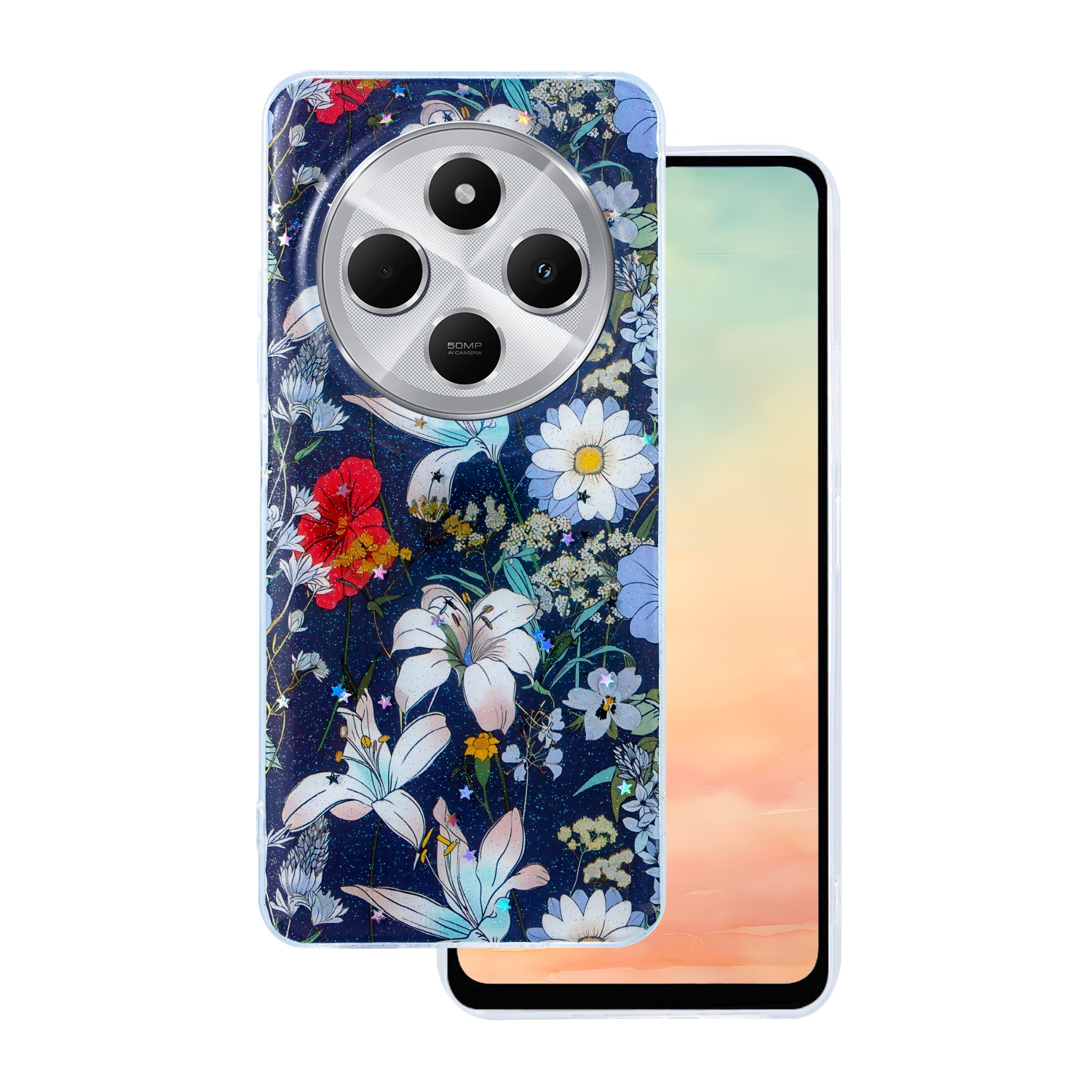 Glow Glam чехол Xiaomi Redmi Note 14 Pro 5G (Global) / Note 14 Pro Plus 5G (Global) синий