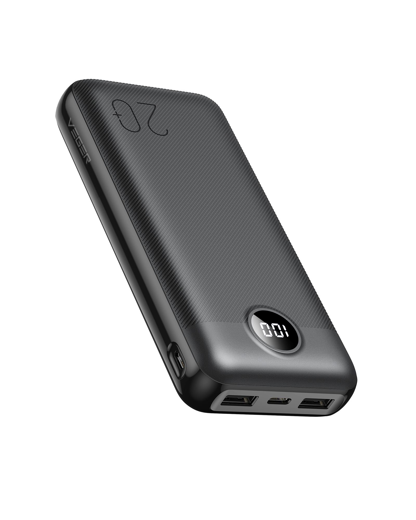 Išorinė baterija POWER BANK VEGER (L20S) 20000mAh (2xUSB; 1xType-C; QC3.0 20W) juoda