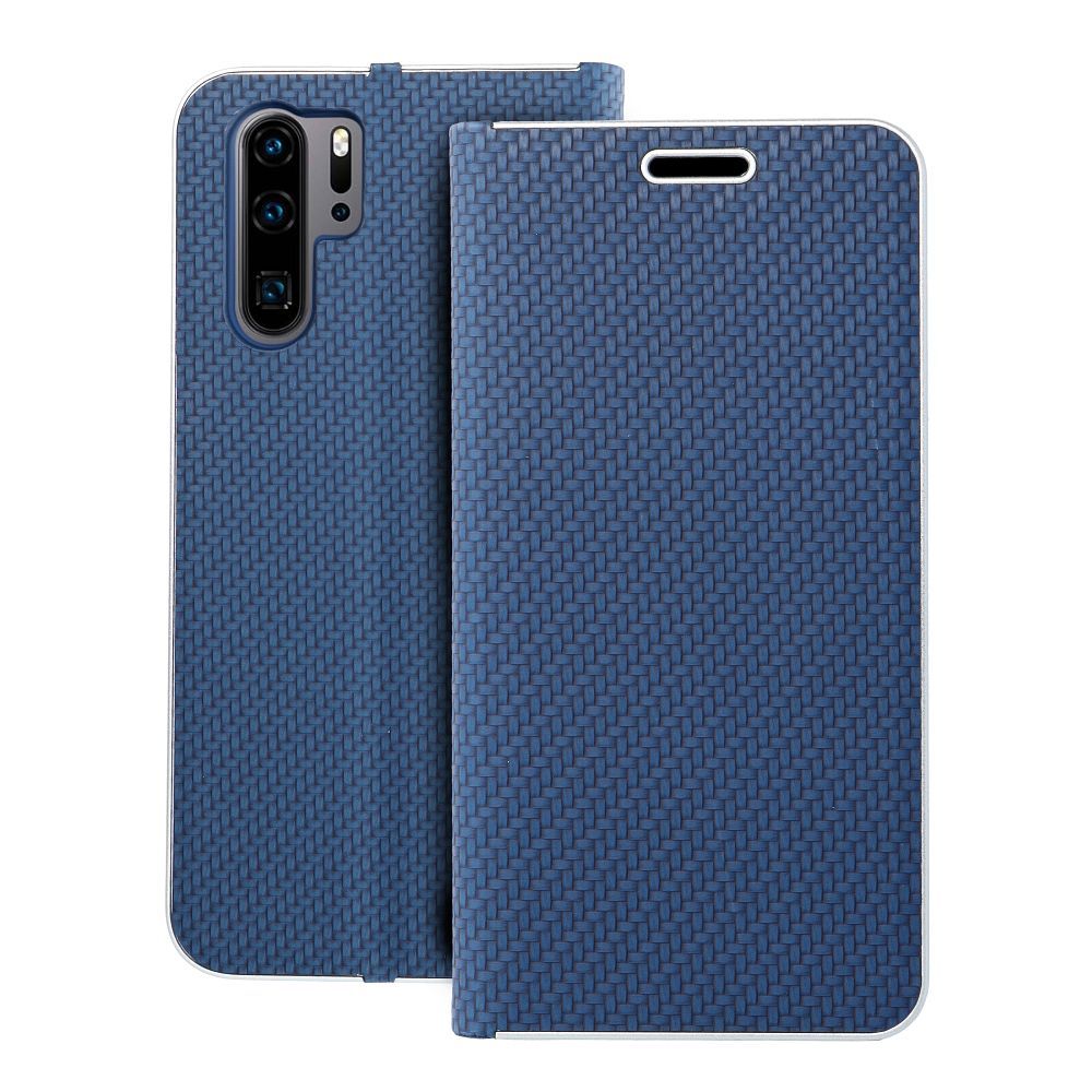 Dėklas telefonui (m) - LUNA Book Carbon HUAWEI P30 Pro mėlynas