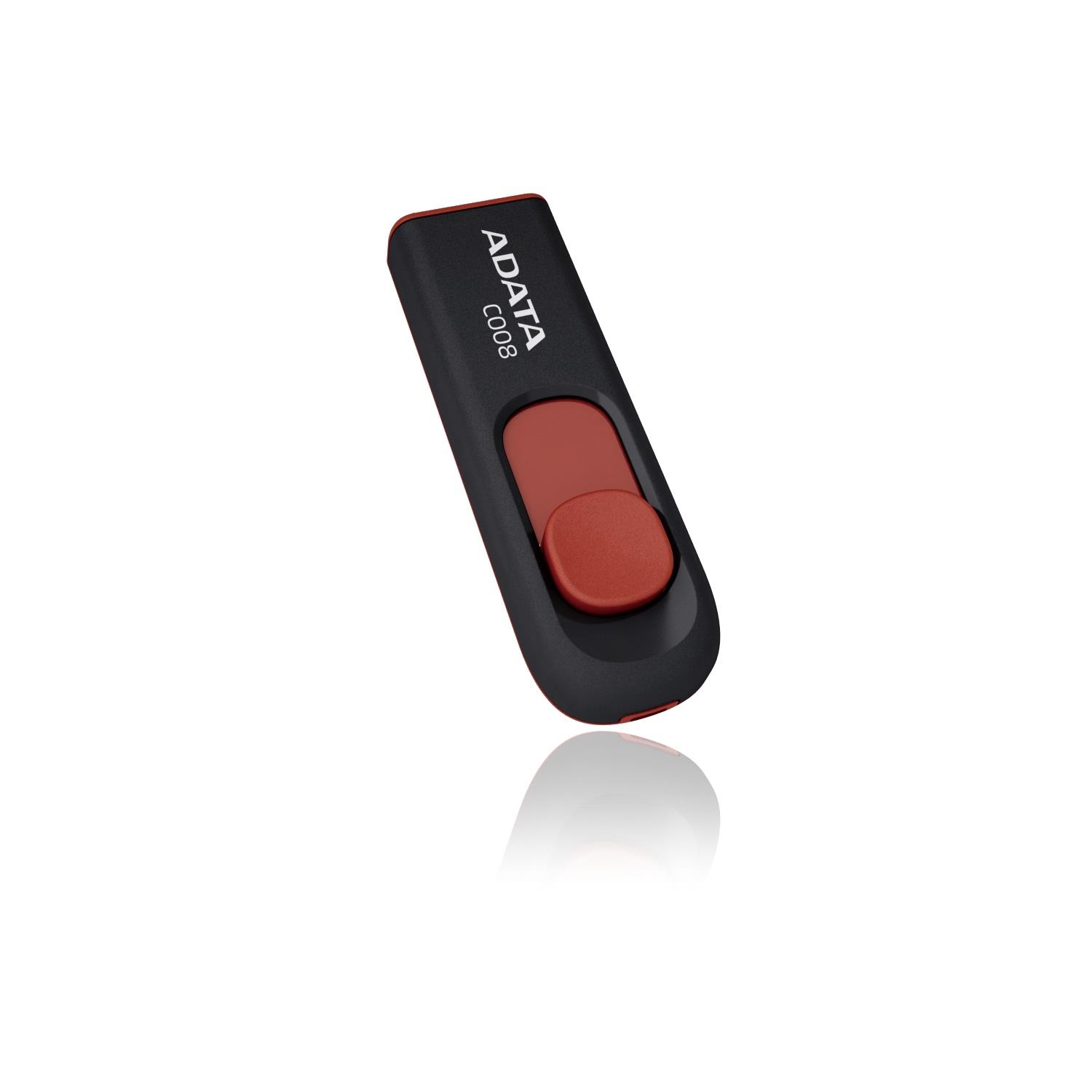 USB atmintinė USB2 16GB juoda/raudona A-Data C008