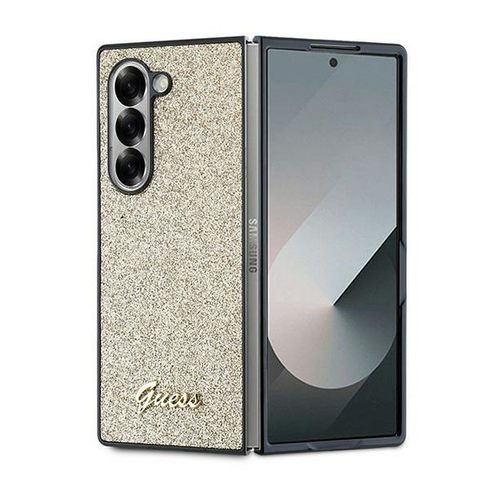Guess 4G Blizgus Užrašas Dėklas telefonui Samsung Galaxy Z Fold 6 - Auksinė