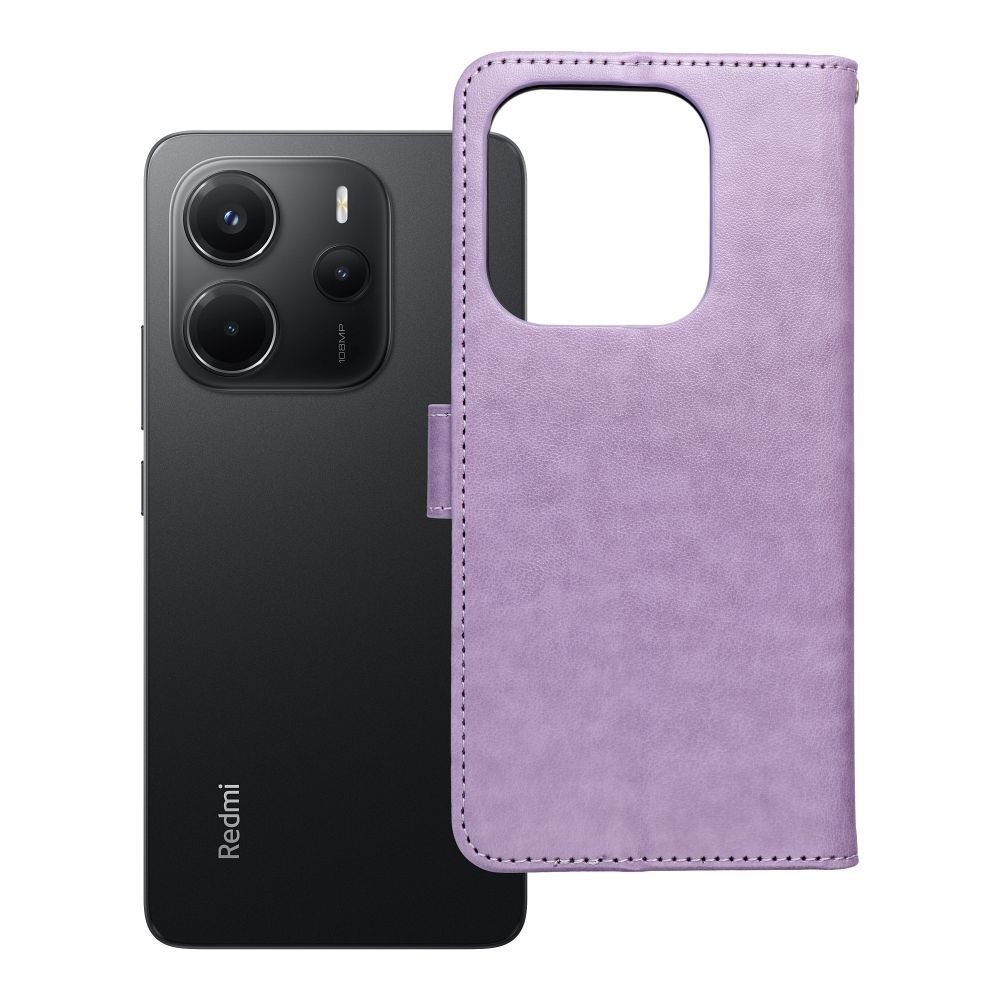 MEZZO Book dėklas telefonui XIAOMI Redmi Note 14 4G (GLOBAL - 164,84mm x 78,15mm x 8,16mm) - svajonių gaudyklė violetinė