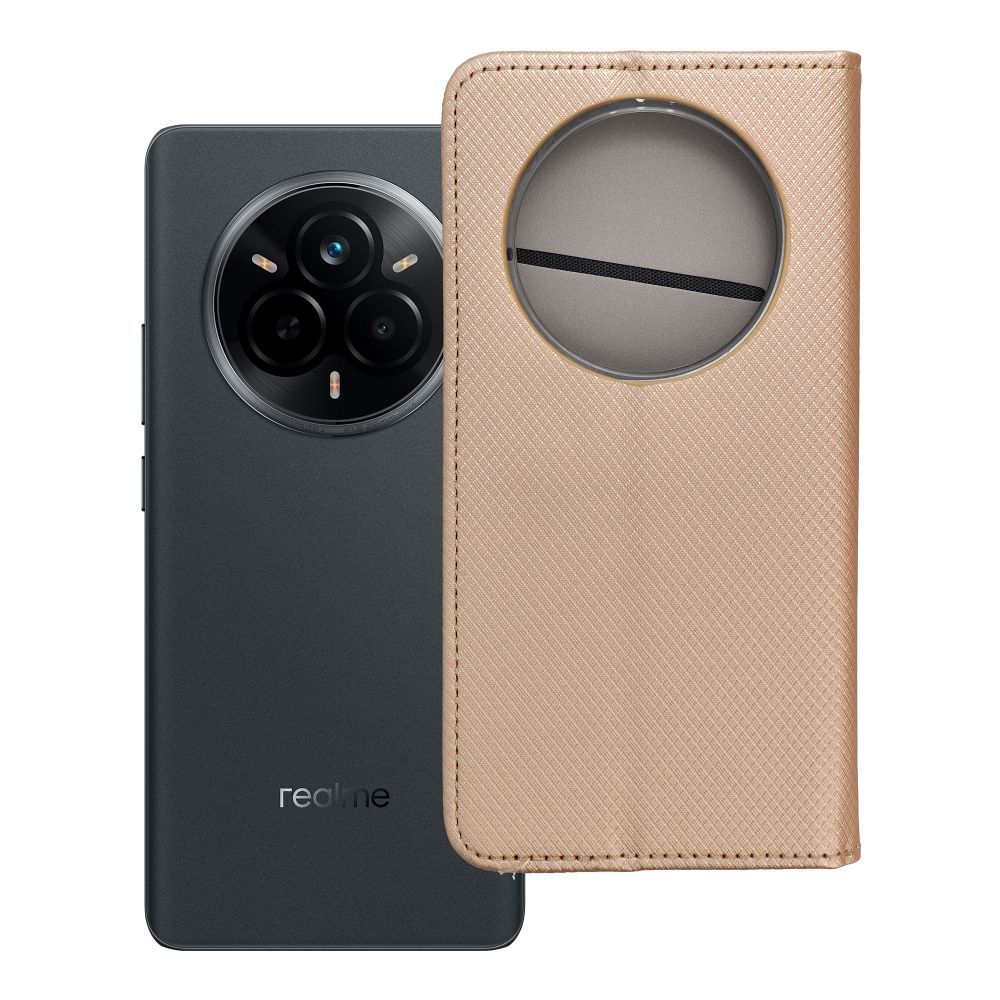SMART CASE knygos dėklas REALME 14 PRO auksinis