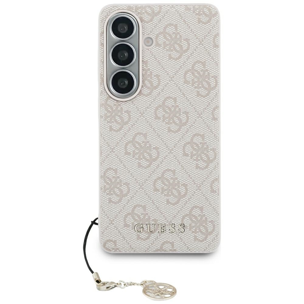 „Guess 4G Classic Logo Charm“ dėklas su „MagSafe“, skirtas „Samsung Galaxy S26“, rožinis