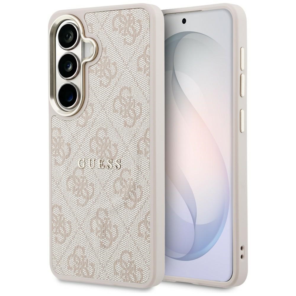 Dėklas Guess PU Leather 4G Gold Frame Magnetic Samsung S942 S26 rožinis